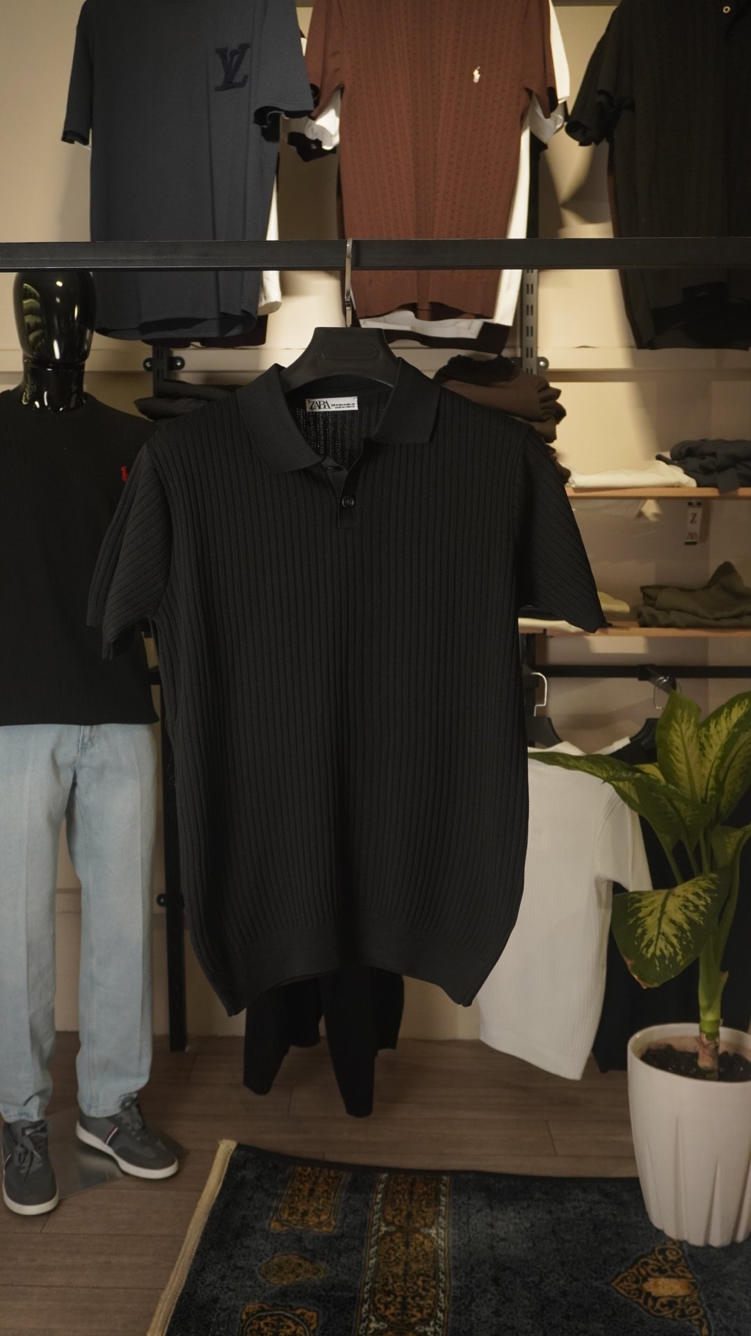 Black Button Zara T-Shirt