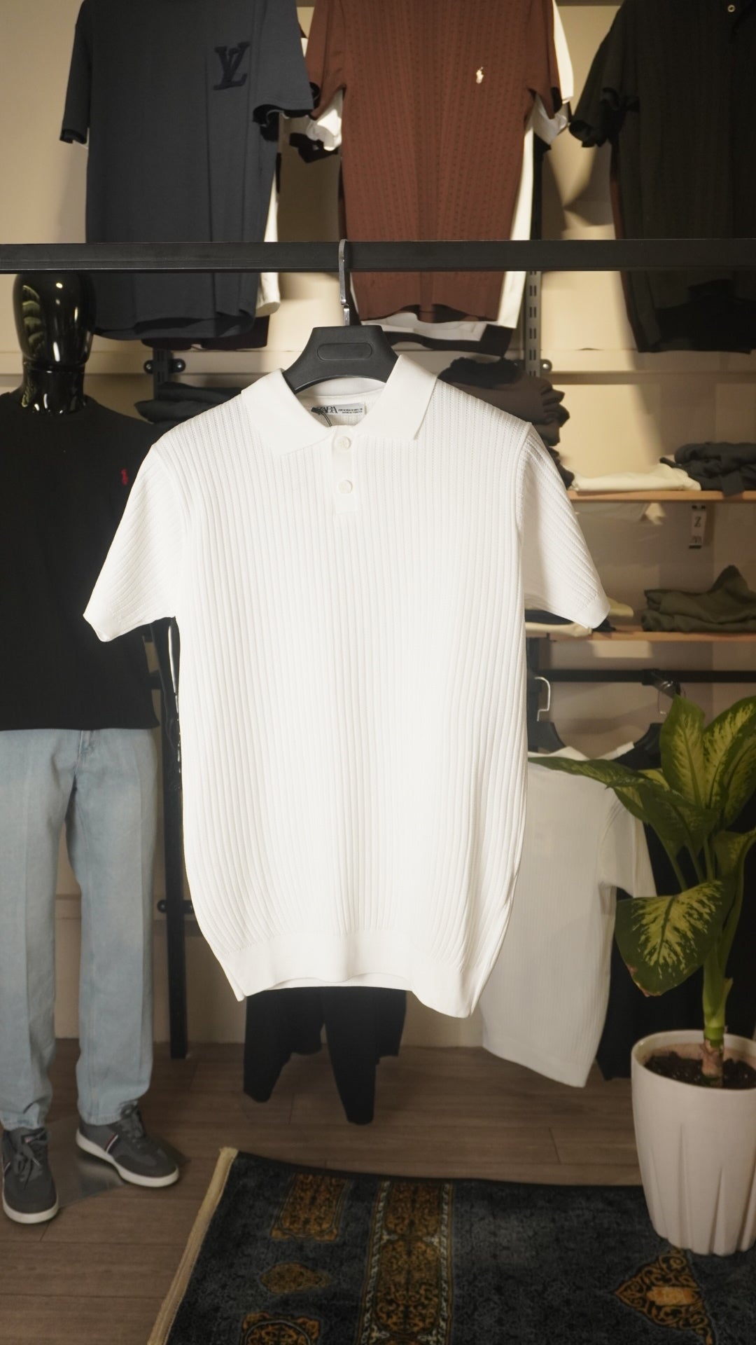 White Button Zara T-Shirt