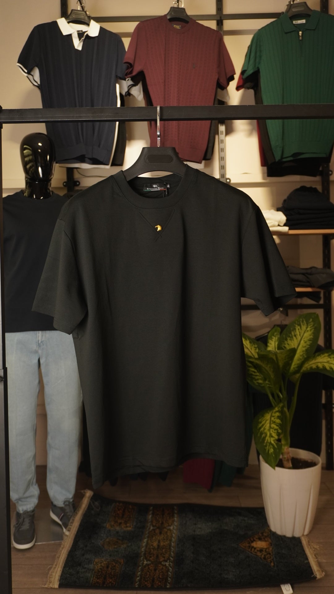 Black Stefano Ricci T-Shirt