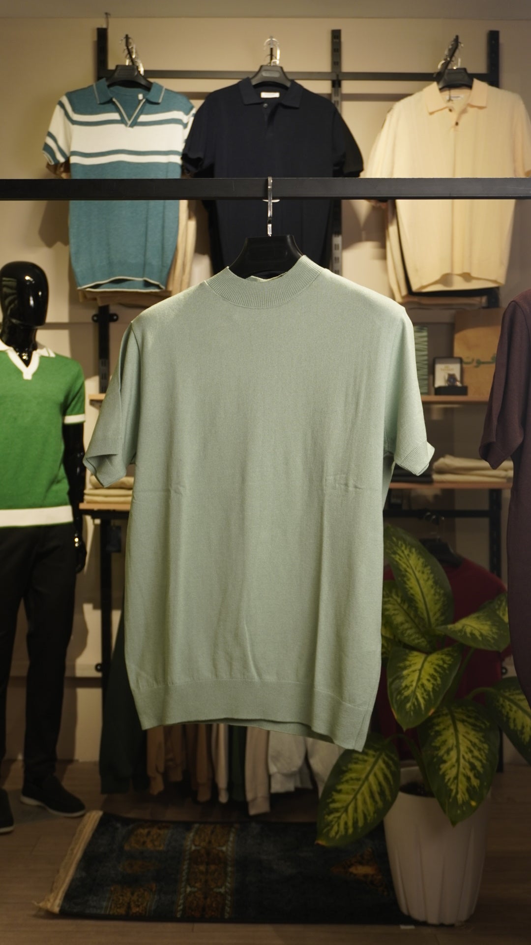 Green High Neck T-Shirt