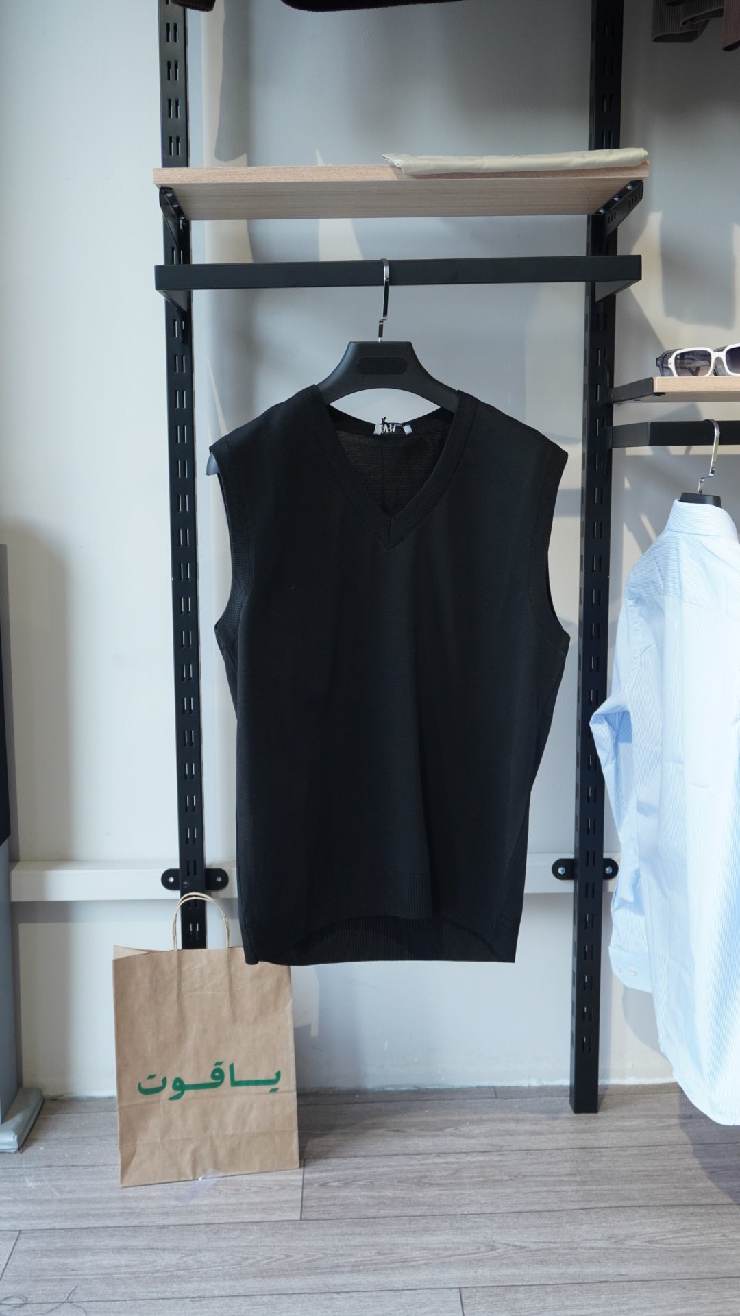 Black Cotton Zara Vest
