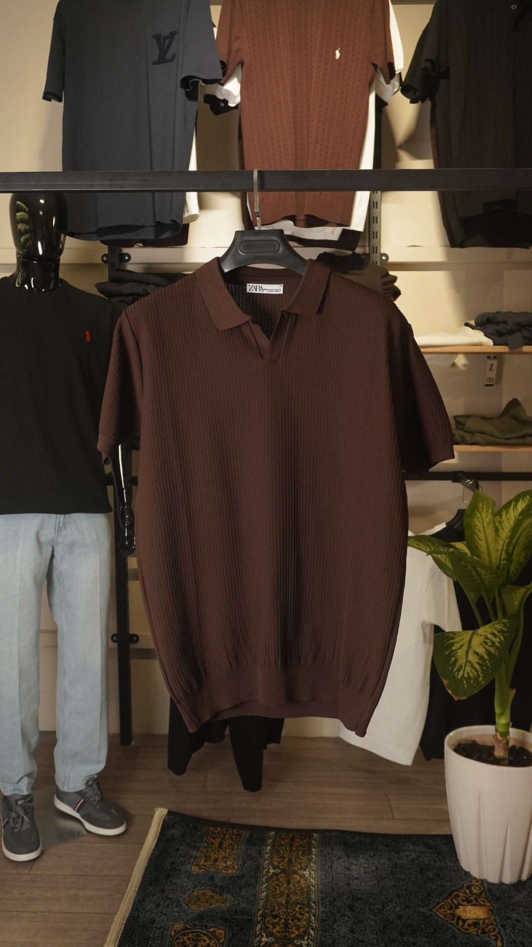 Brown Zara Polo Collar
