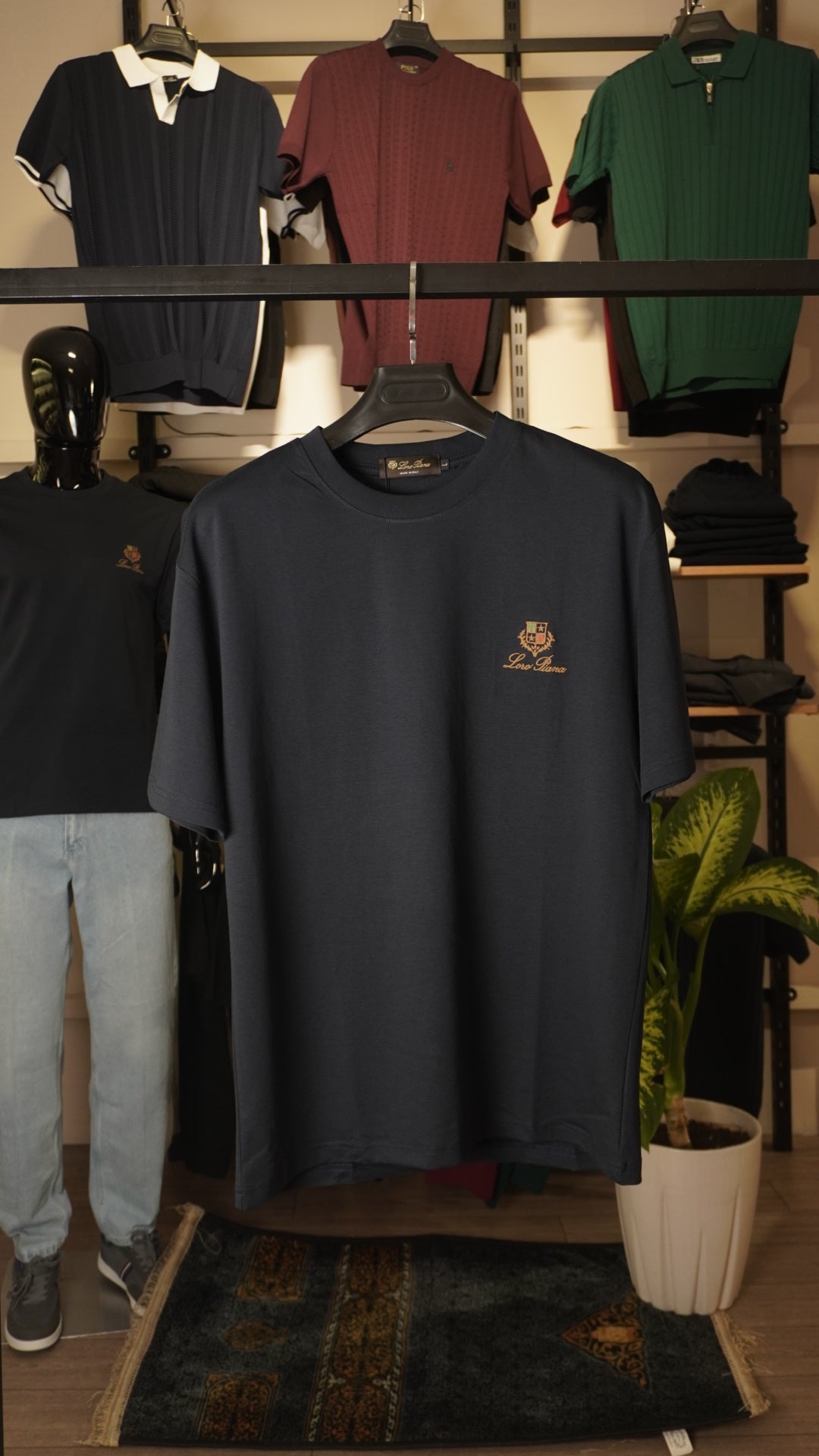 Navy Blue Loro Piana T-Shirt
