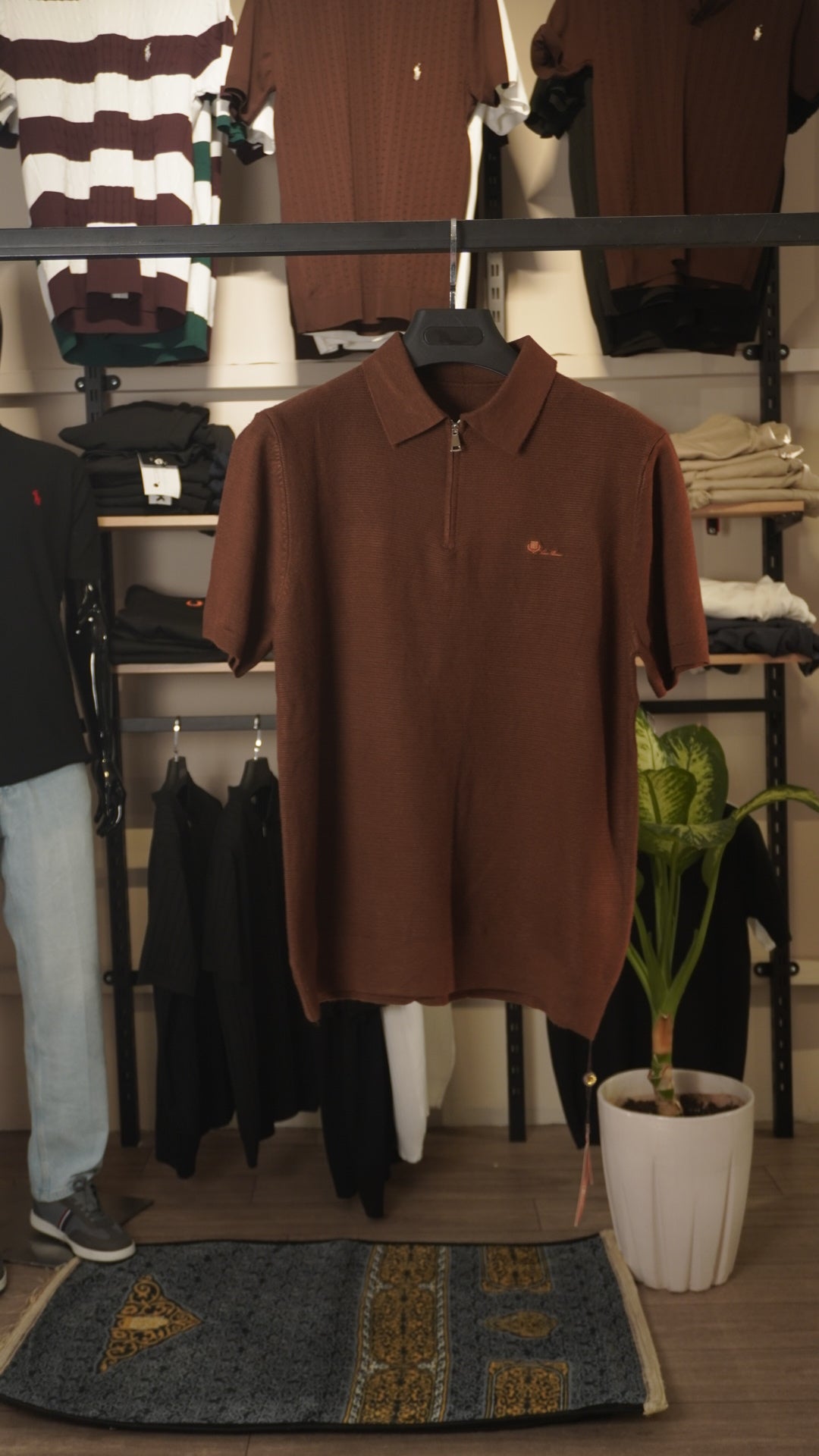Brown Loro Piana Zip