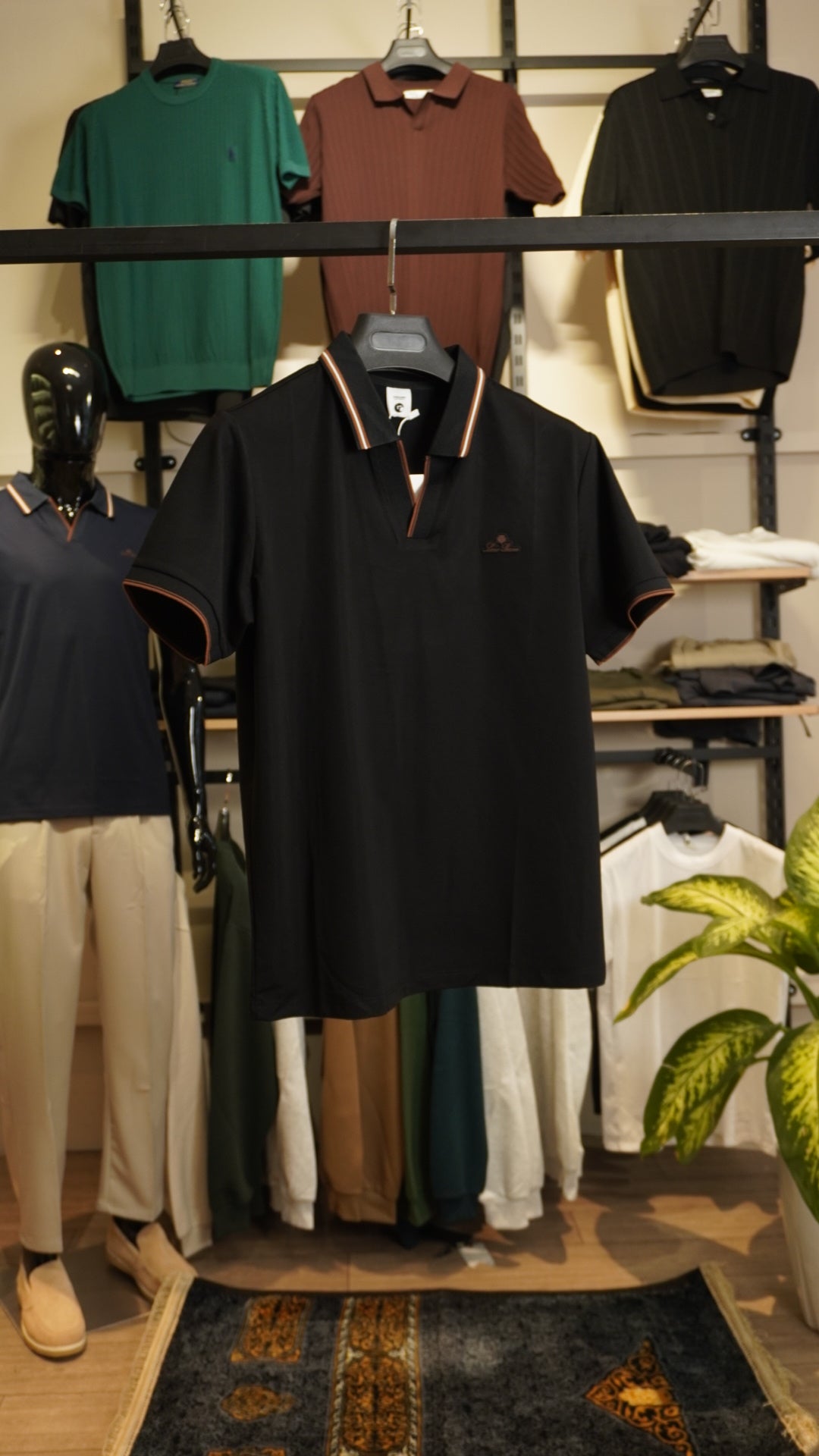 Loro Piana Black Polo Colar