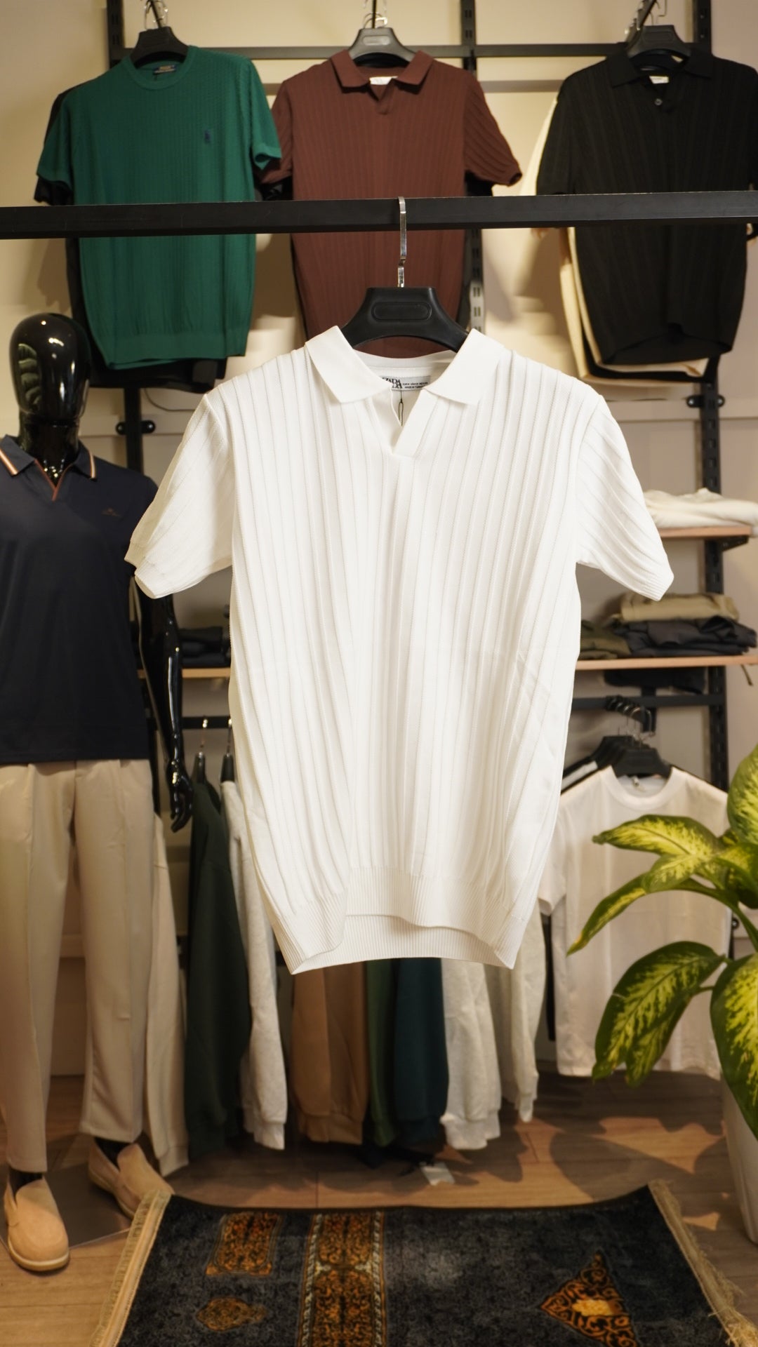 White Zara Polo Colar