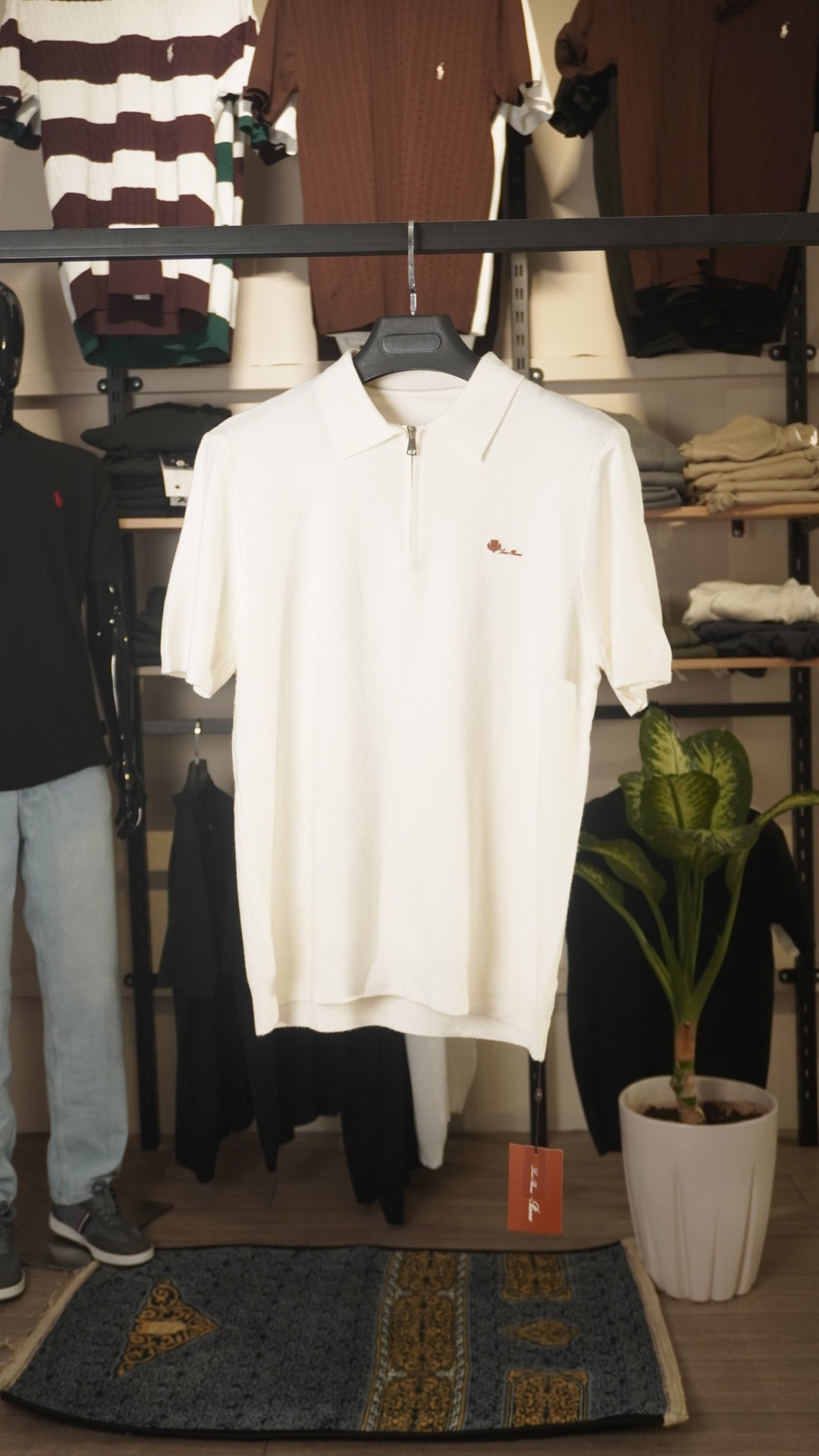 Cream Loro Piana Zip