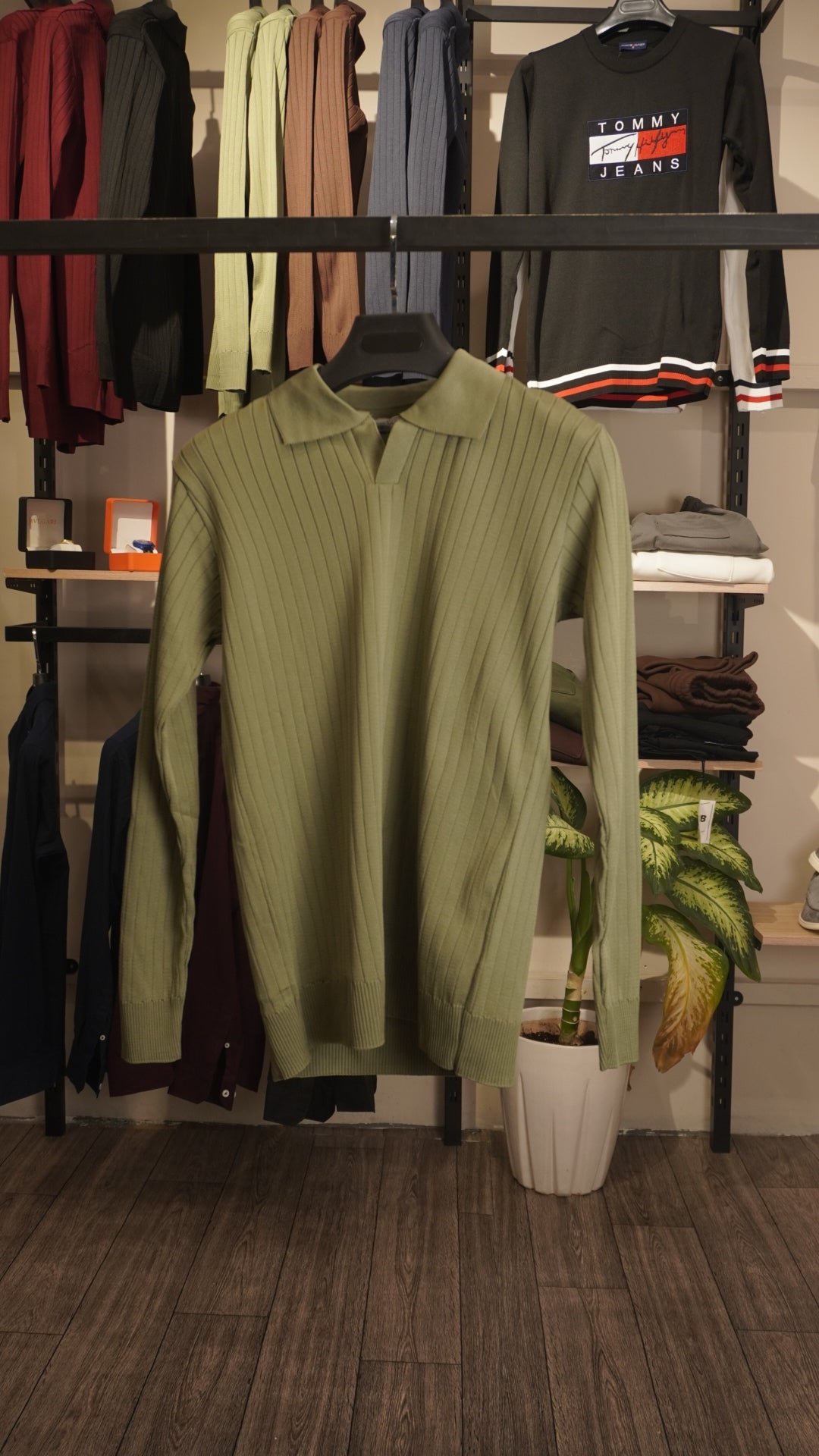 Olive Green Polo Shirt sweater