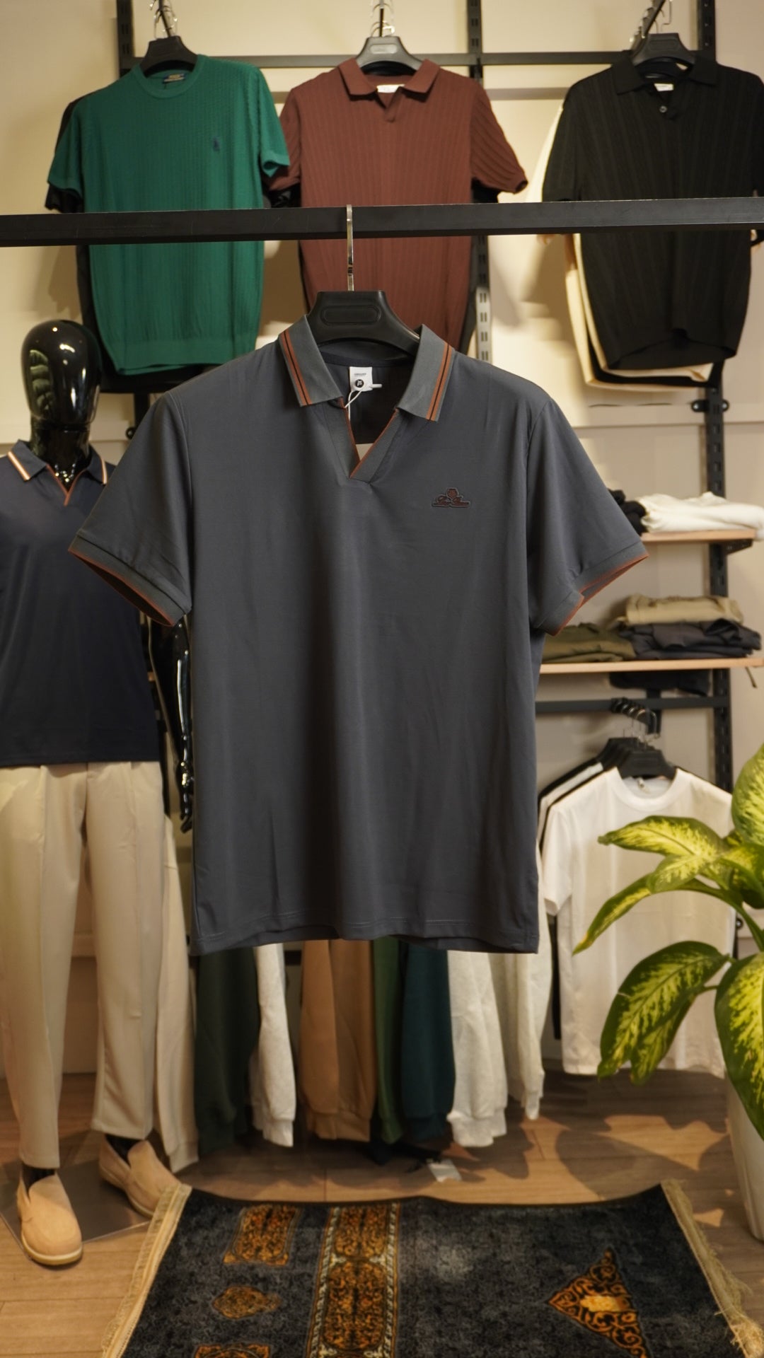 Loro Piana Grey Polo Colar