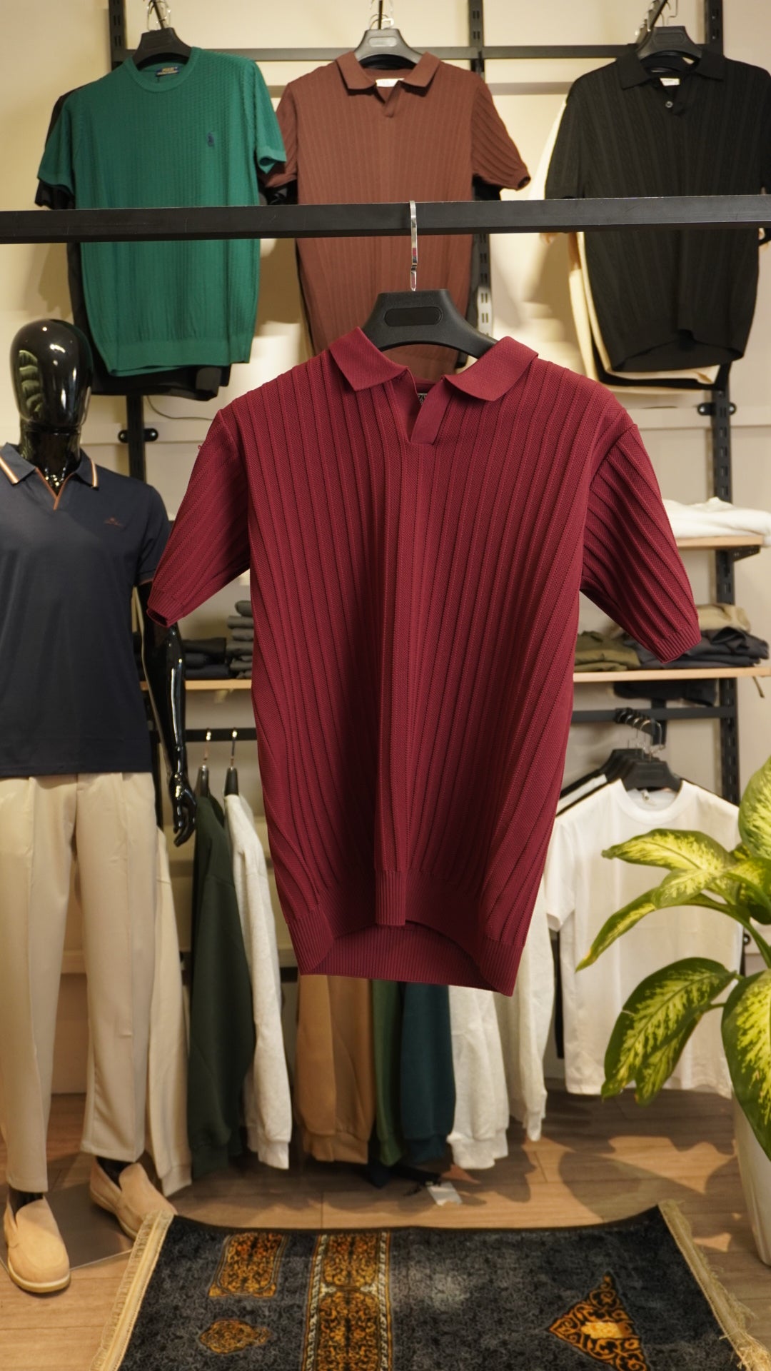 Maroon Zara Polo Colar