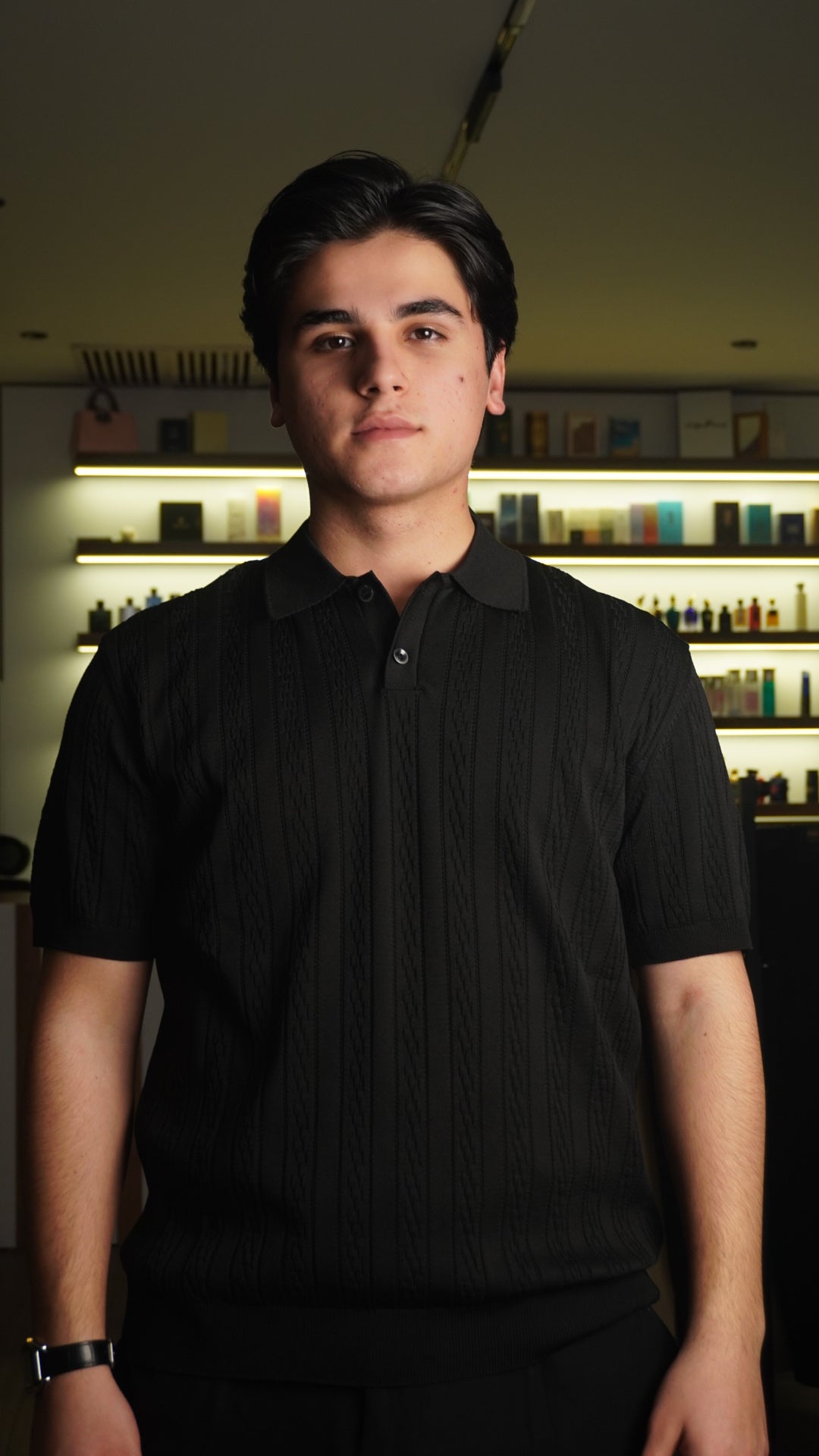 Black polo t-shirt