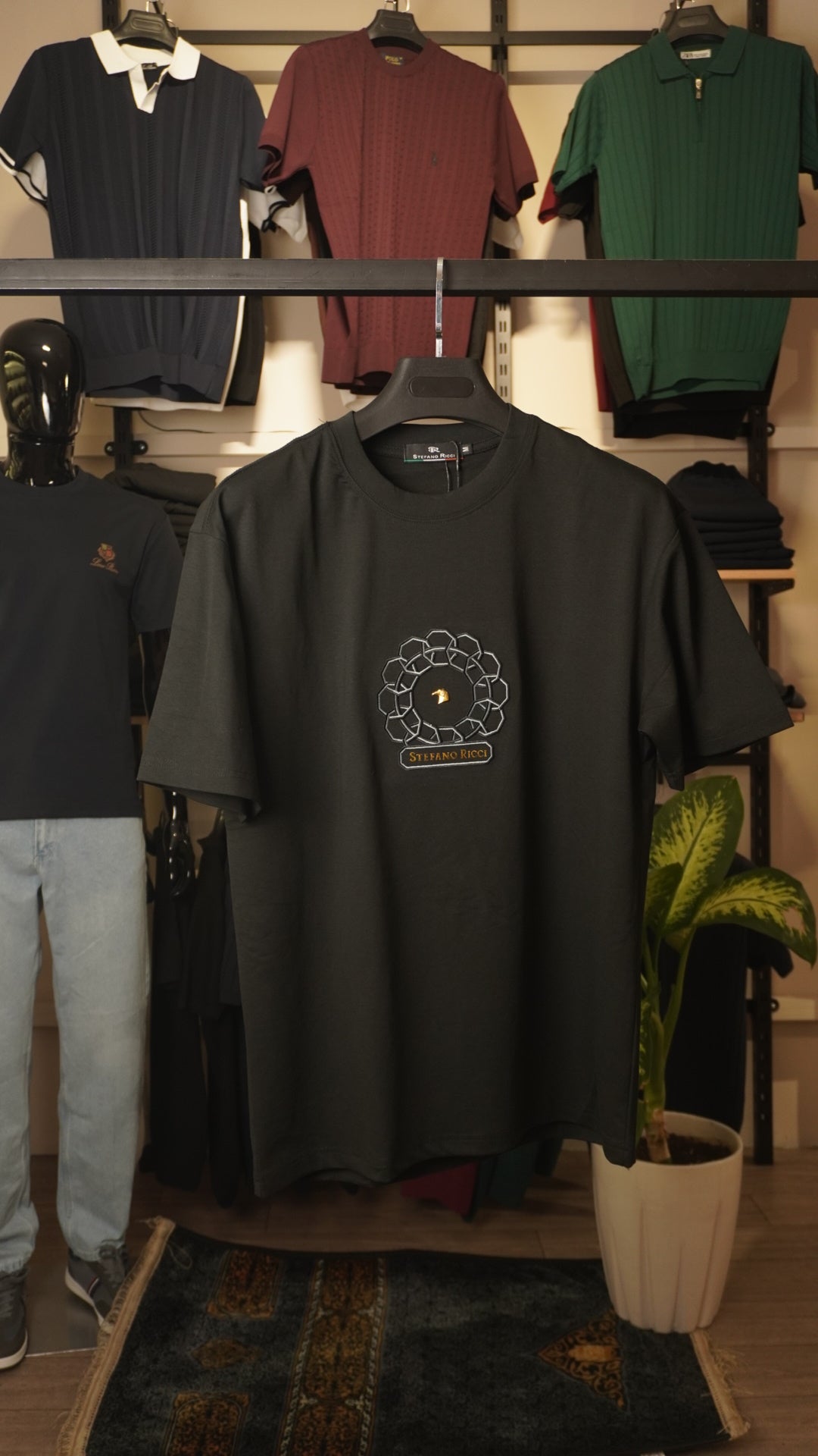 Black Stefano Ricci T-Shirt