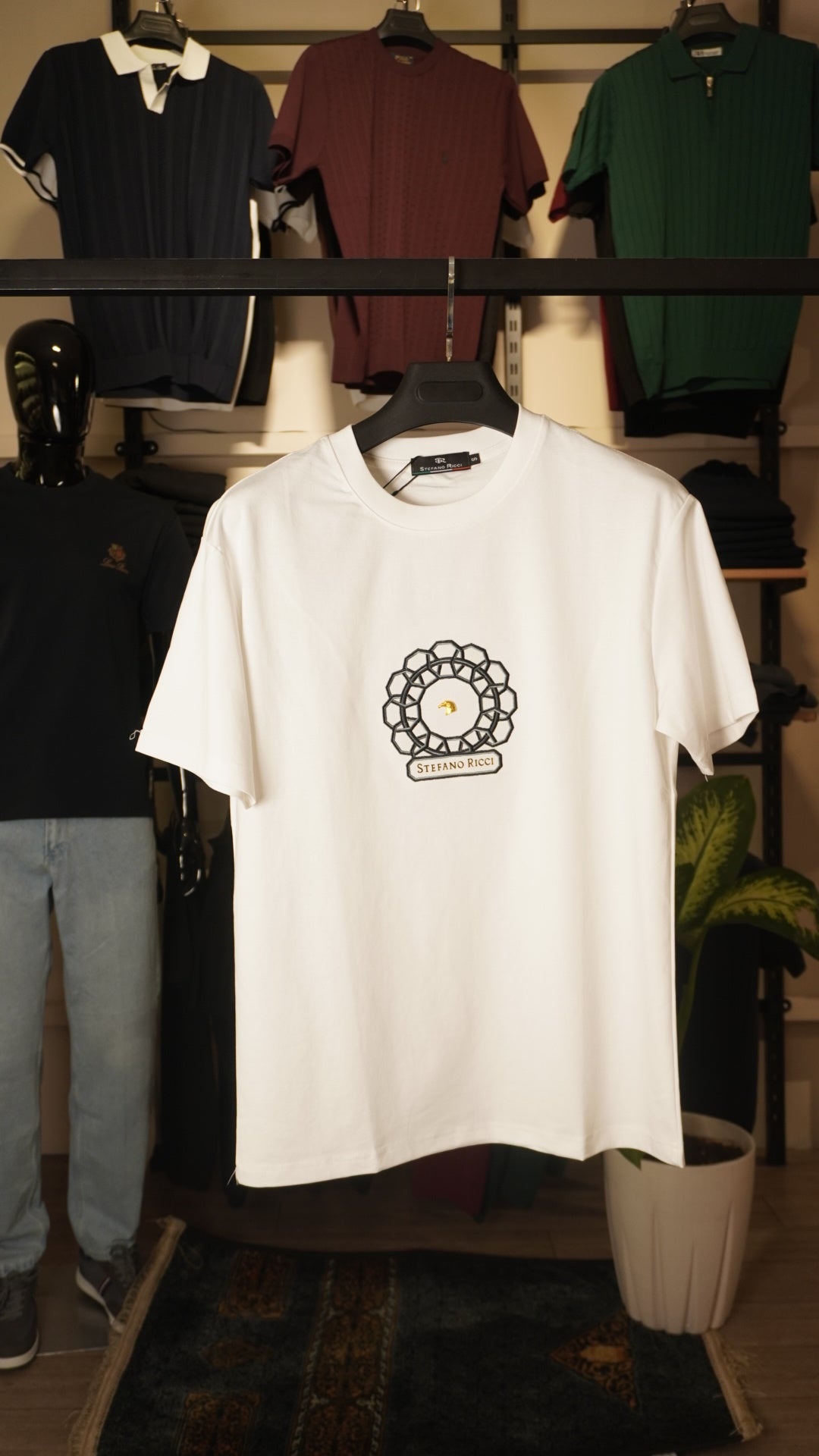 White Blue Stefano Ricci T-Shirt