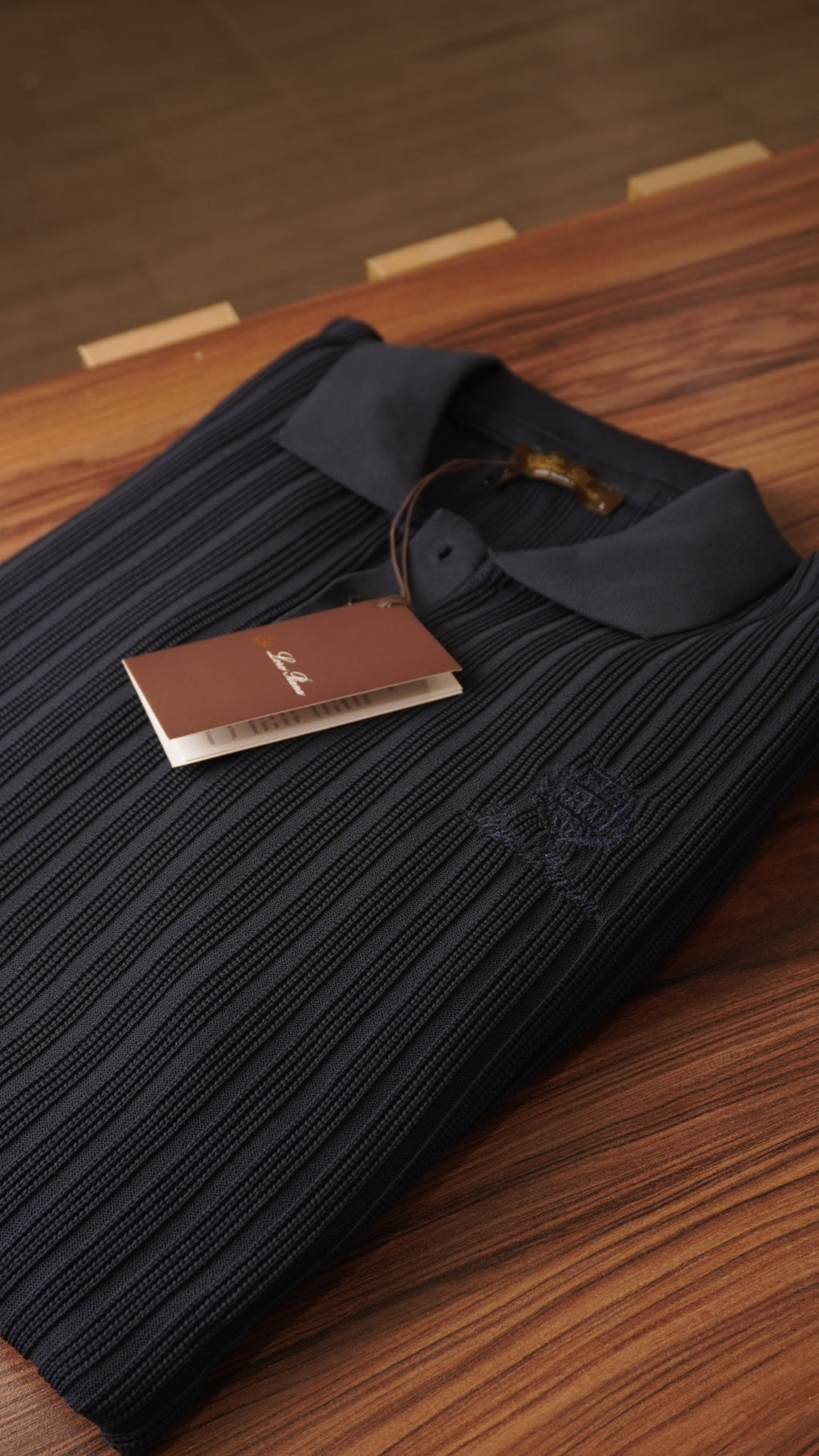 Navy Blue LORO PIANA polo shirt