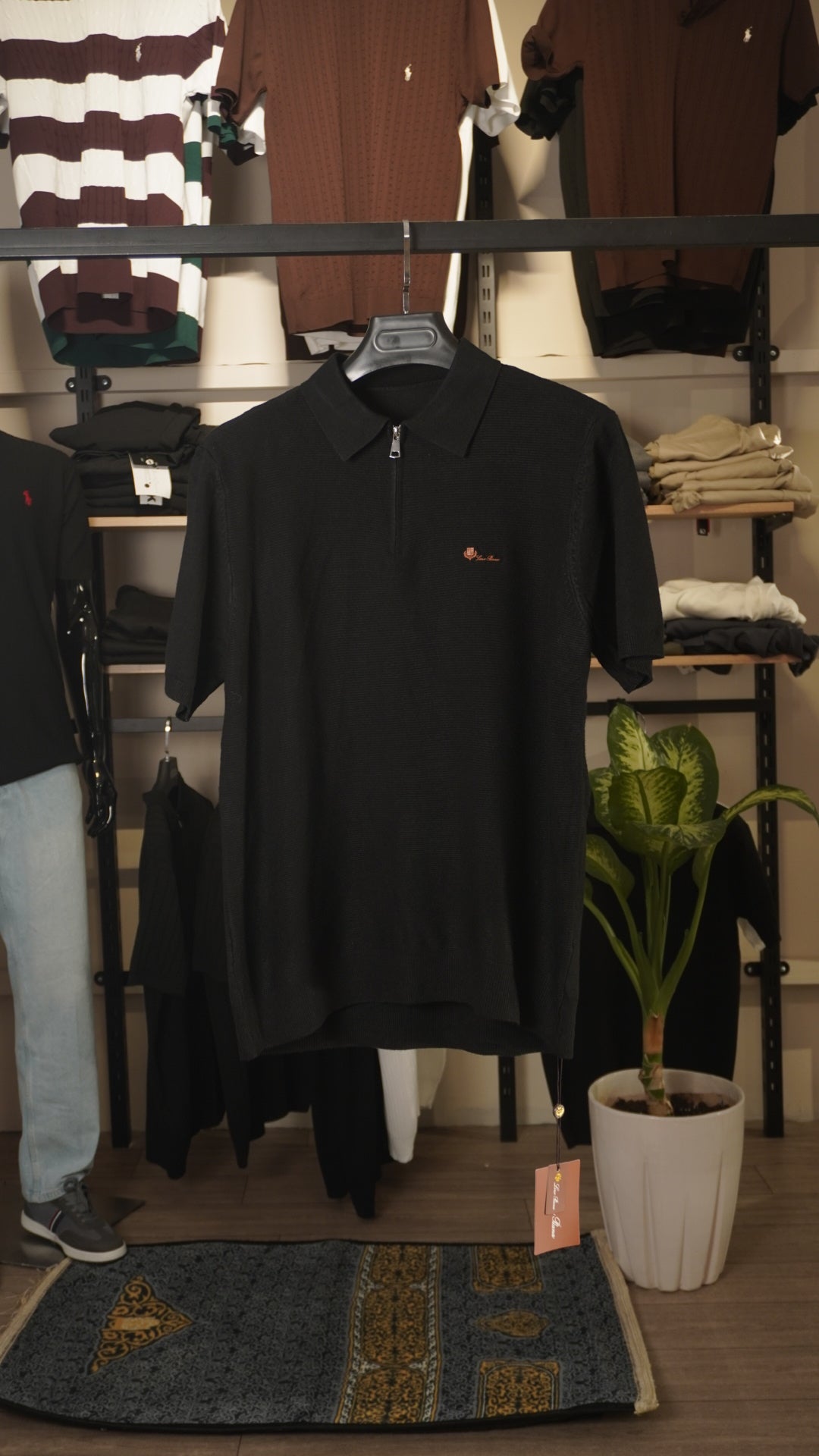 Black Loro Piana Zip