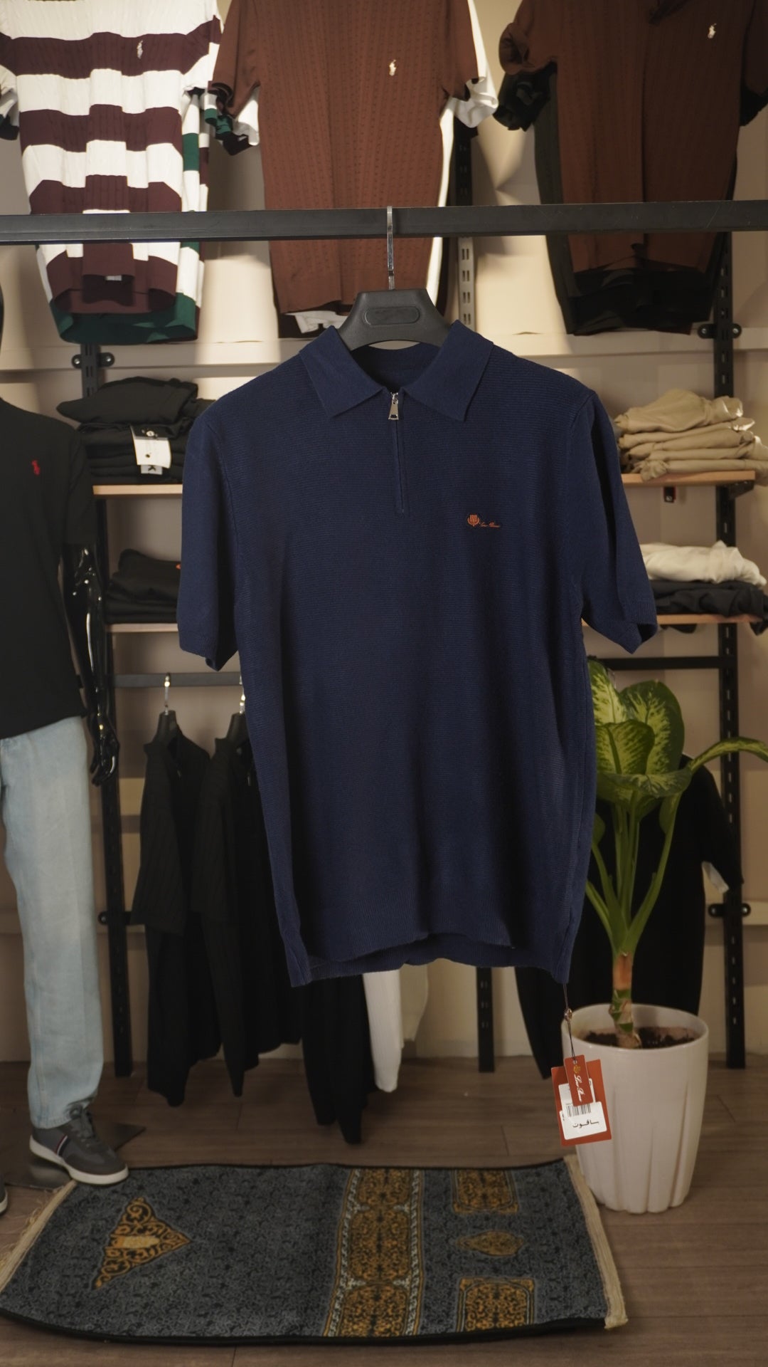 Navy Blue Loro Piana Zip